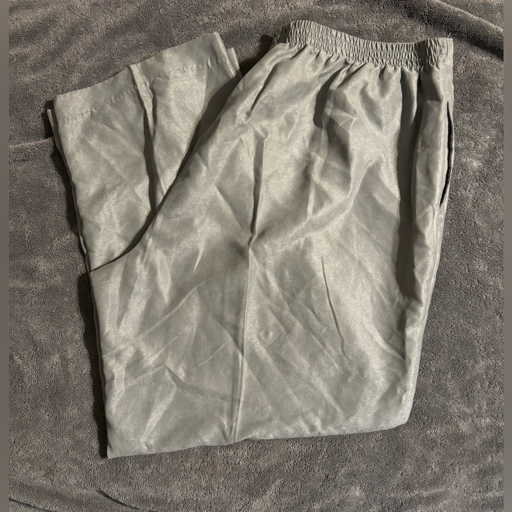 Alfred Dunner Silver Wide Leg Pants